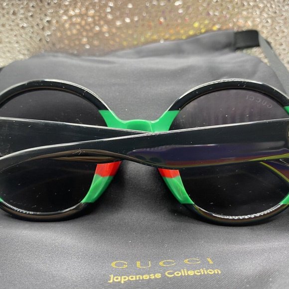 GUCCI 0280 Black Green Red Stripe Unisex Round Sunglasses GG0280SA 004 NEW main image 5